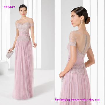 Elegant Decorous Fine Tulle and Lace Silky A Line Mother of The Bride Dress with Waist Band